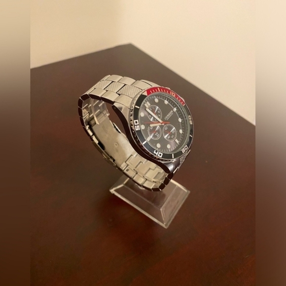 Curren Men's Silver and Black Chronograph Watch - Picture 3 of 4